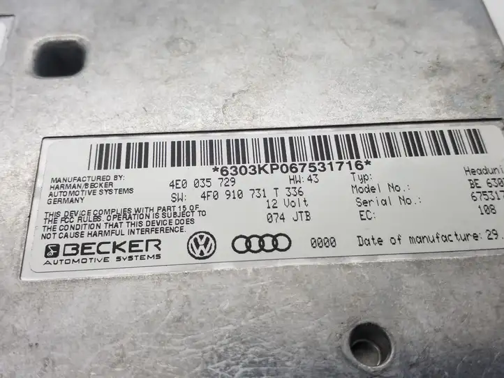 Audi A6 S6 C6 4F (2004 - 2008) 4E0035729 Контроллер мультимедийной системы — фото 3