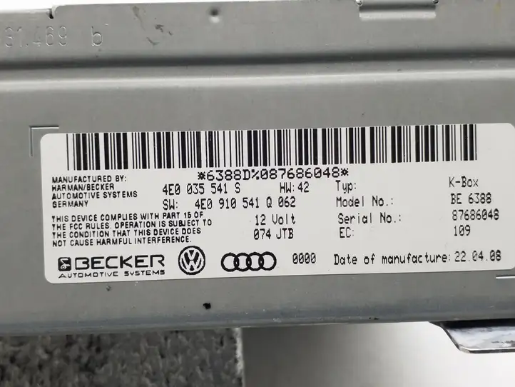 Audi Q7 4L (2005 - 2009) 4E0035541S Магнитола / мультимедийная система — фото 3