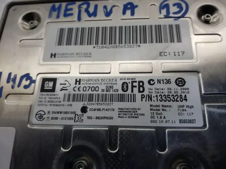 Opel Meriva B (2010 - 2014) 13353284 Bluetooth модуль — фото 3