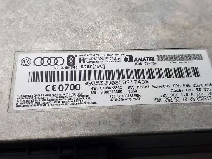 Audi A4 S4 B8 8K (2007 - 2011) 8T0862336C Bluetooth модуль — фото 3