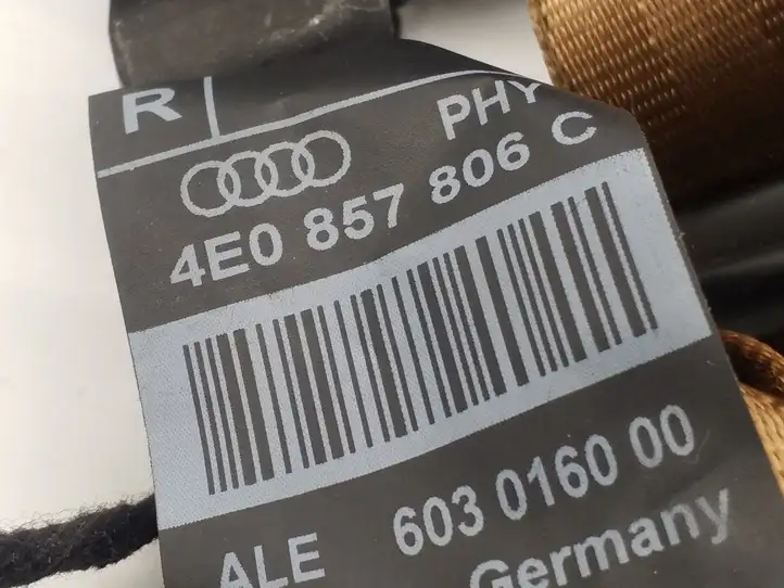 Audi A8 S8 D3 4E (2005 - 2007) 4E0857806C Задний ремень безопасности — фото 4