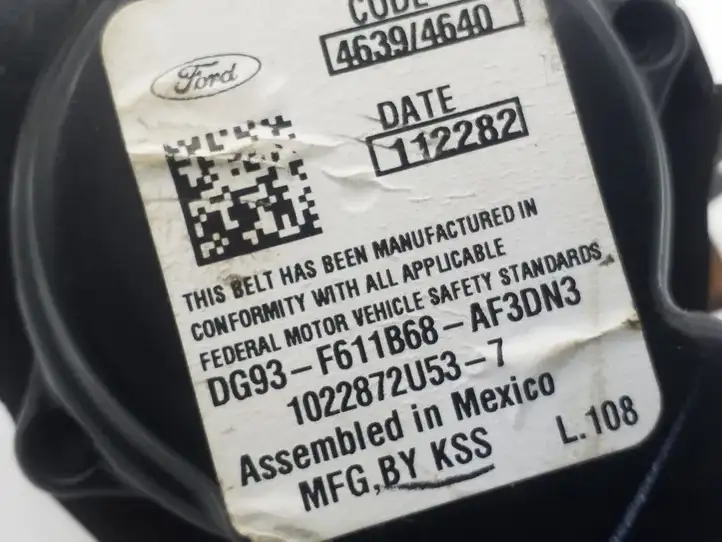 Ford Fusion II (2013 - ) DG93F611B68 Задний ремень безопасности — фото 2