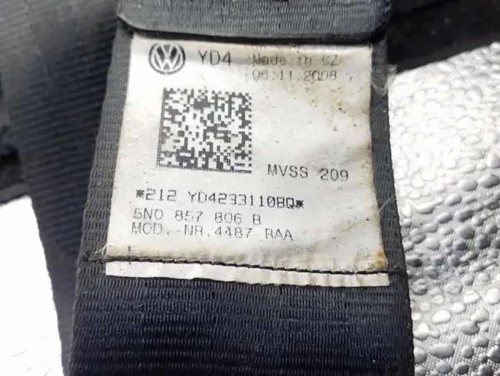 Volkswagen Tiguan (2007 - 2011) 5N0857806B Задний ремень безопасности — фото 3