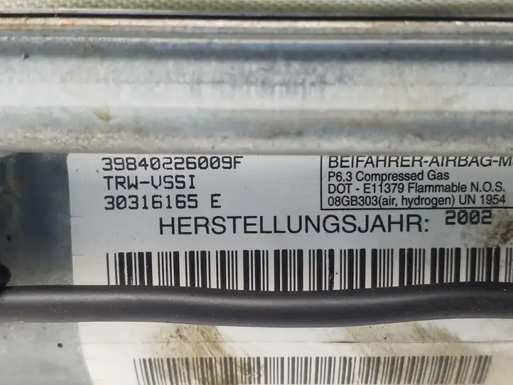 BMW X5 E53 (1999 - 2006) 30316165E Подушка безопасности пассажира — фото 4