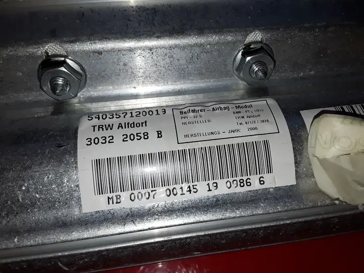 Mercedes-Benz S W220 (1998 - 2006) 30322058B Подушка безопасности пассажира — фото 4