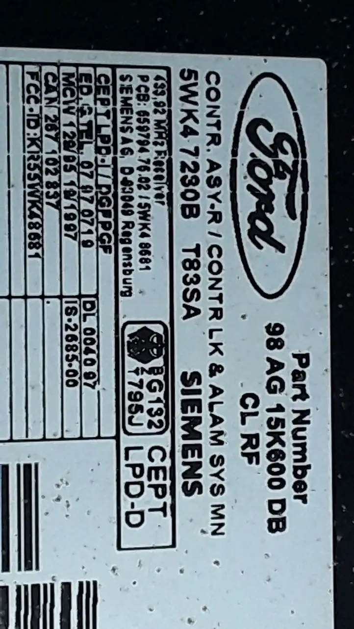 Ford Focus (1998 - 2004) 98AG15K600db Модуль комфорта — фото 3