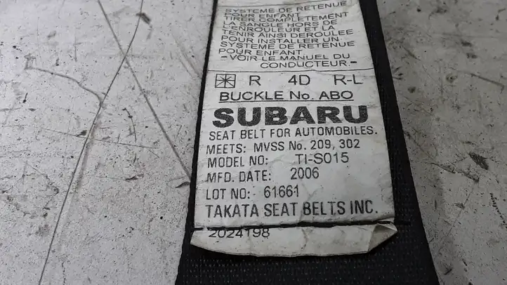 Subaru Legacy (2003 - 2009) 61661 Задний ремень безопасности — фото 3