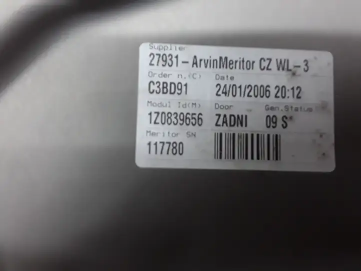 Skoda Octavia Mk2 (1Z) (2004 - 2013) 1Z0839656 Механический стеклоподъемник задней двери — фото 2