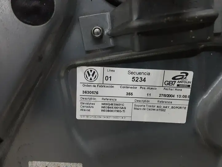 Volkswagen Polo (2005 - 2009) 6Q4839401C Механический стеклоподъемник задней двери — фото 3