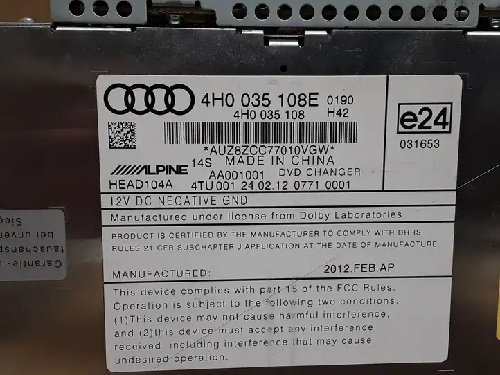 Audi A6 C7 (2011 - 2014) 4H0035108E CD/DVD чейнджер — фото 3