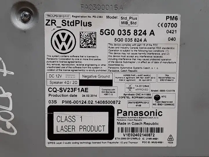 Volkswagen Golf VII (2013 - 2019) 5G0035824A Контроллер мультимедийной системы — фото 3