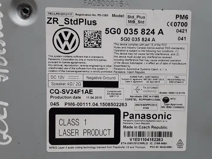 Volkswagen Golf VII (2013 - 2019) 5G0035824A Контроллер мультимедийной системы — фото 3