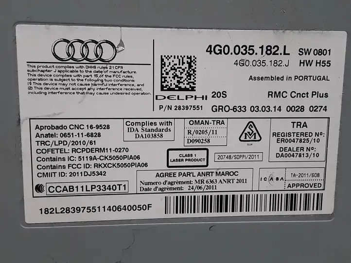 Audi A6 C7 (2011 - 2014) 4G0035182L Магнитола / мультимедийная система — фото 4