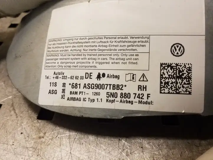 Volkswagen Tiguan (2007 - 2011) 5N0880742F Боковая подушка безопасности шторка — фото 3
