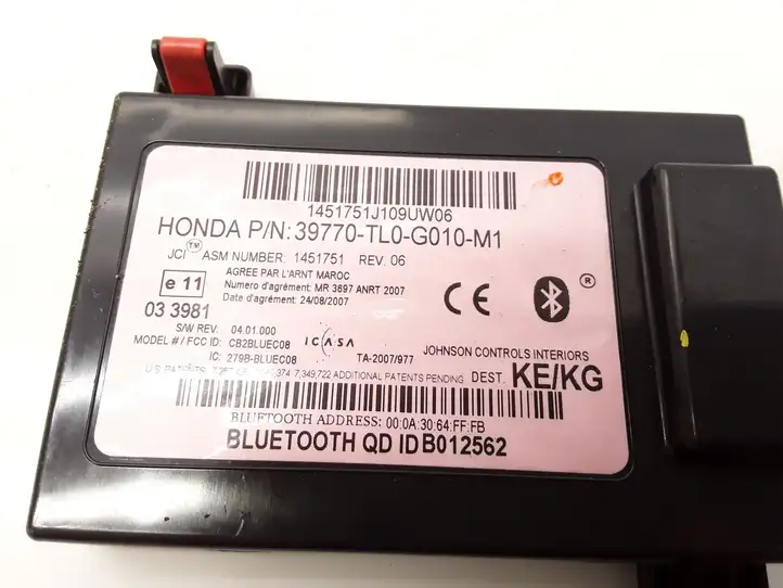 Honda Accord (2008 - 2016) 39770TL0G010M1 Bluetooth модуль — фото 2