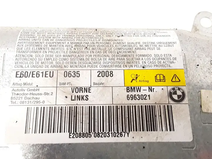 BMW 5 E60 E61 (2004 - 2010) 6963021 Подушка безопасности двери — фото 2