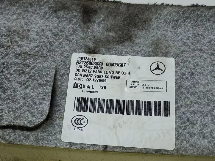 Mercedes-Benz E W212 (2009 - 2016) A2126803540 Передний коврик салона — фото 2