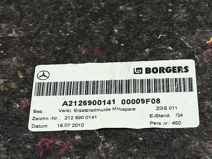 Mercedes-Benz E W212 (2009 - 2016)  A2126900141  Коврик багажника