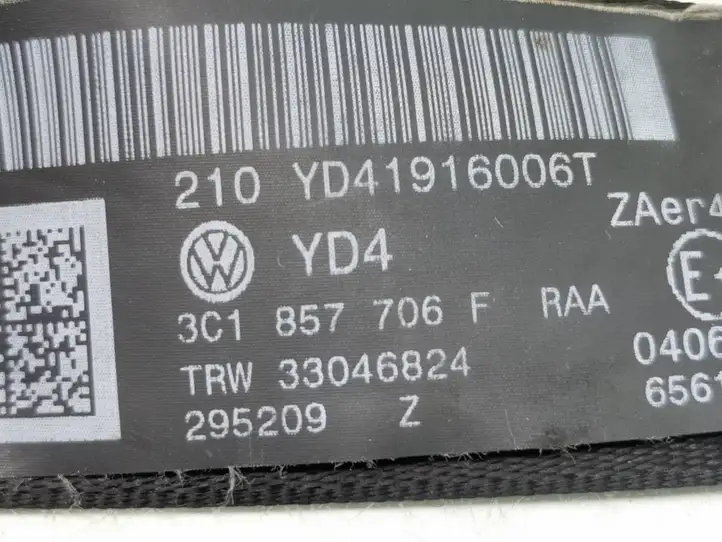 Volkswagen PASSAT B6 (2005 - 2010) 3C1857706F Передний ремень безопасности — фото 2