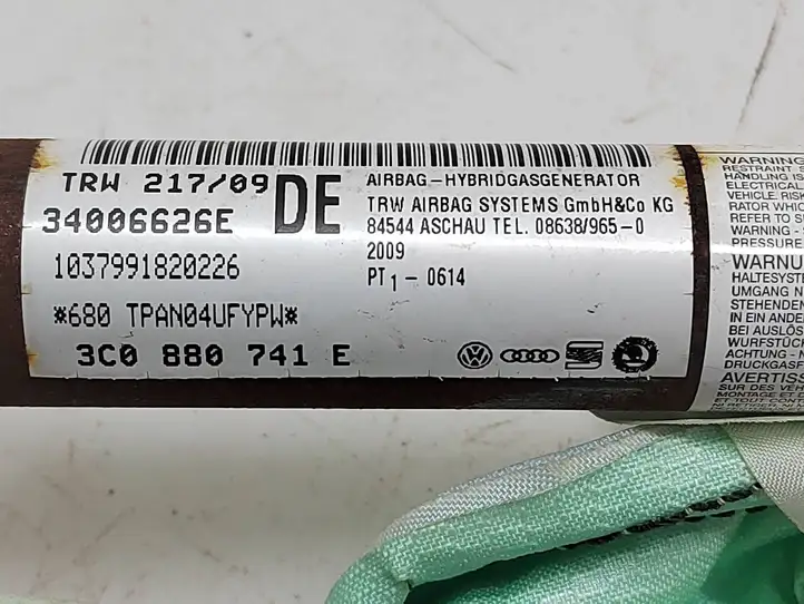 Volkswagen PASSAT B6 (2005 - 2010)  3C0880741e Боковая подушка безопастности( (крыша)