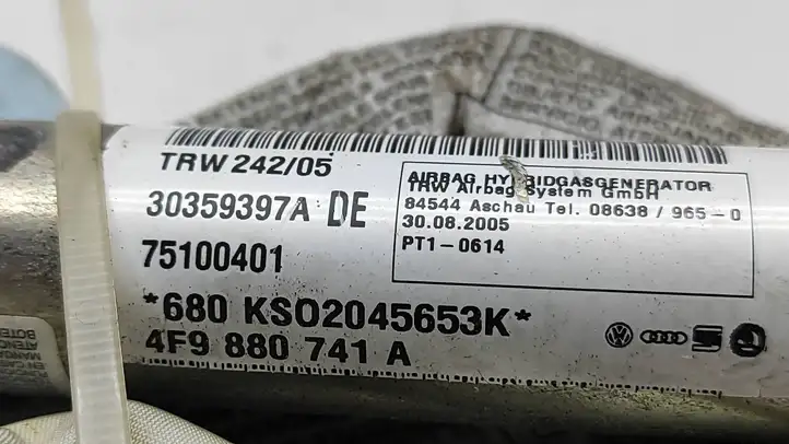 Audi A6 S6 C6 4F (2004 - 2008) 4F9880741A Боковая подушка безопасности шторка — фото 3