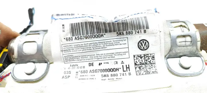 Volkswagen Golf VI (2009 - 2013) 5K6880741B Боковая подушка безопасности шторка — фото 4