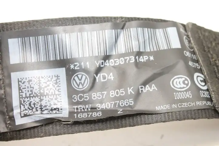 Volkswagen PASSAT B7 (2011 - 2014) 3C5857805K Задний ремень безопасности — фото 5