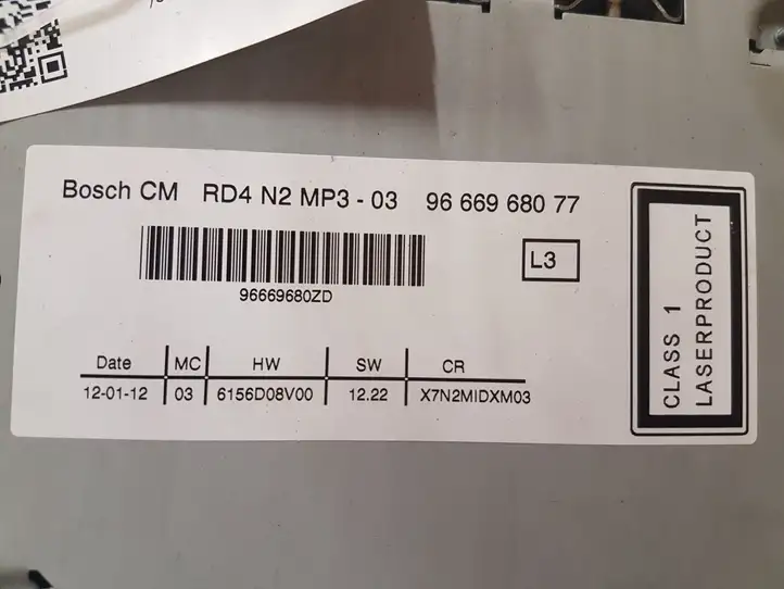 Citroen C5 (2008 - 2017)  9666968077 Радио/ проигрыватель CD/DVD / навигация