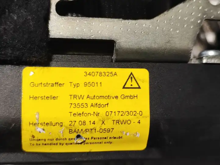 Volvo S60 (2010 - 2013) 34078325A Задний ремень безопасности — фото 2