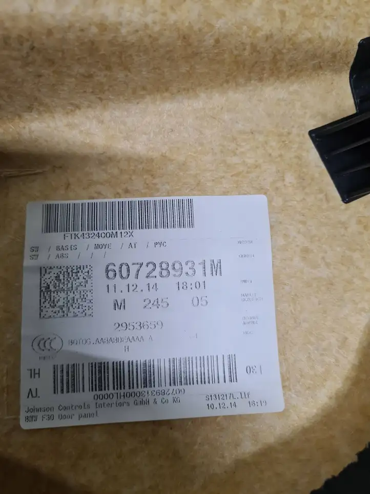 BMW 3 F30 F35 F31 (2012 - 2018) 6072893 Обшивка задней двери — фото 3