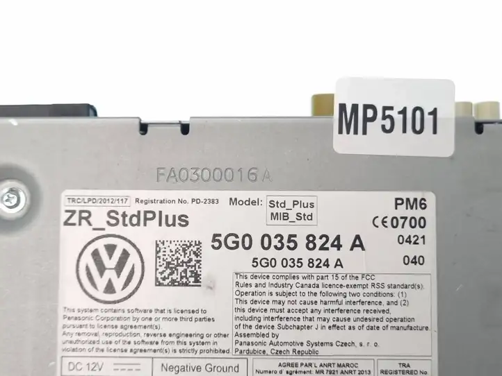 Volkswagen Golf VII (2013 - 2019) 5G0035824A Магнитола / мультимедийная система — фото 5