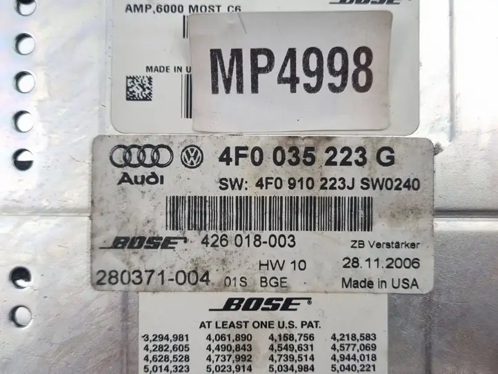 Audi A6 S6 C6 4F (2008 - 2011) 4F0035223G Усилитель звука — фото 5