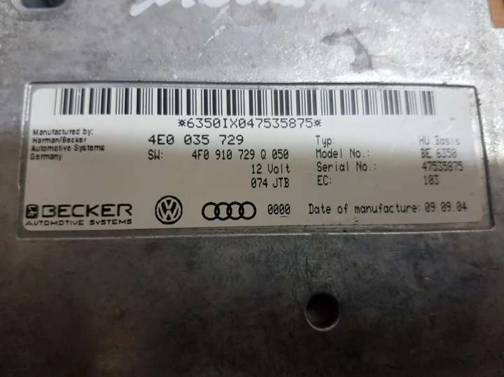 4E0035729 Audi A6 S6 C6 4F Konsolės valdymo modulis