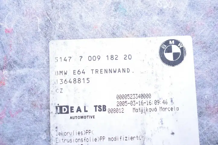 BMW 6 E63 E64 (2002 - 2010)  7009182 Боковая отделка (задняя)