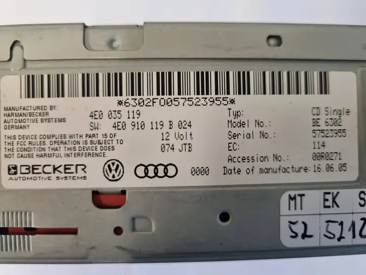 Audi A8 S8 D3 4E (2005 - 2007) 4E0035119 Навигационный привод CD/DVD — фото 6