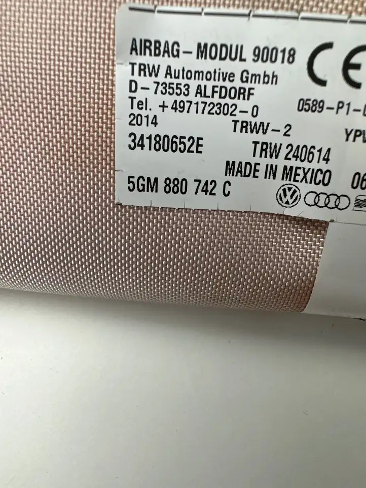 Volkswagen Golf VII (2013 - 2019) 5GM880742C Боковая подушка безопасности шторка — фото 2