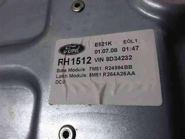 Ford C-MAX I (2007 - 2010) 7M51R24994BB Механический стеклоподъемник задней двери — фото 3