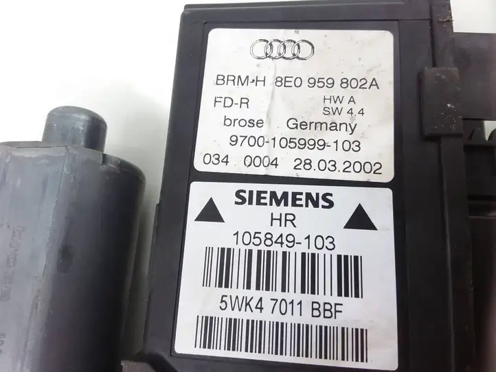 Audi A4 S4 B6 8E 8H (2000 - 2006) 8E0959802A Стеклоподъемник задней двери — фото 4