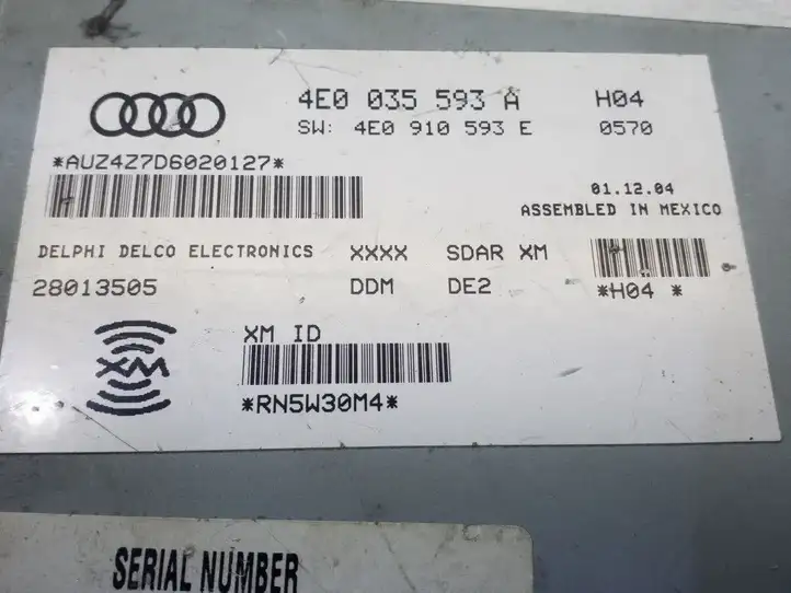 Audi A8 S8 D3 4E (2002 - 2005) 4E0035593A Контроллер мультимедийной системы — фото 3