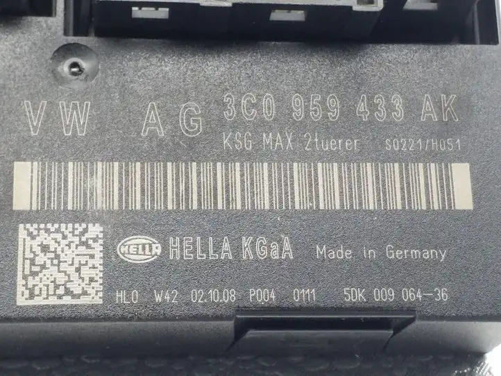 Volkswagen PASSAT CC (2008 - 2012) 3C0959433AK Модуль комфорта — фото 2