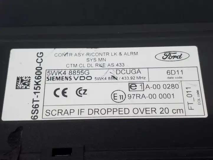 Ford Fusion (2006 - 2012) 6S6T15K600CG Модуль комфорта — фото 2