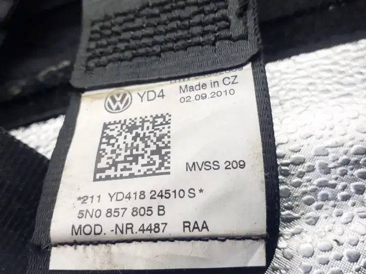 Volkswagen Tiguan (2007 - 2011) 5N0857805B Задний ремень безопасности — фото 2