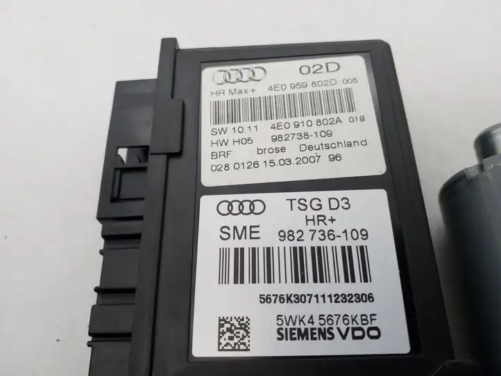 Audi A8 S8 D3 4E (2005 - 2007) 4E0959802D Механический стеклоподъемник задней двери — фото 3