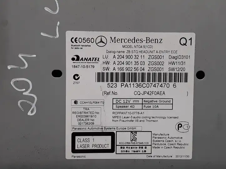 Mercedes-Benz C W204 (2007 - 2014) A2049003211 Магнитола / мультимедийная система — фото 4