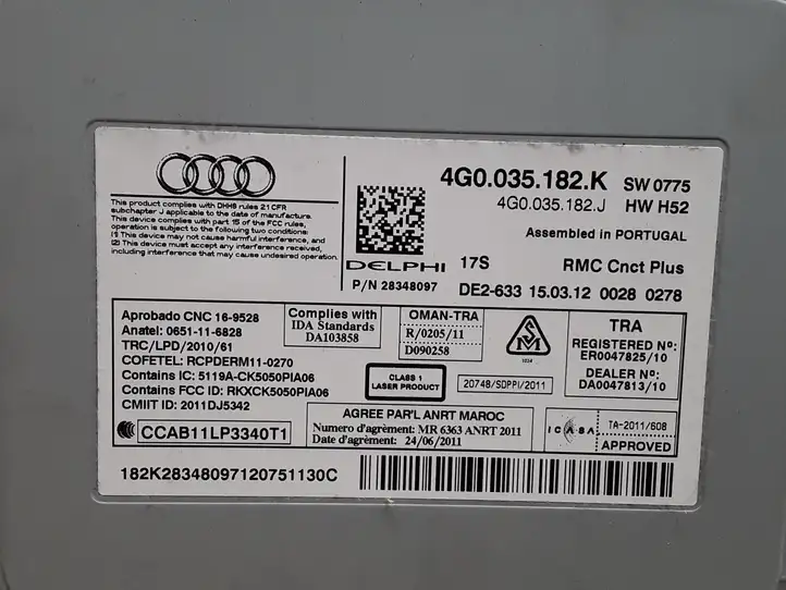 Audi A6 C7 (2011 - 2014) 4G0035182K Магнитола / мультимедийная система — фото 4
