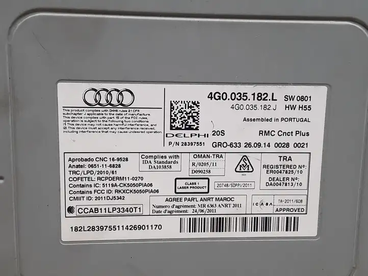 Audi A6 C7 (2011 - 2014) 4G0035182L Магнитола / мультимедийная система — фото 4