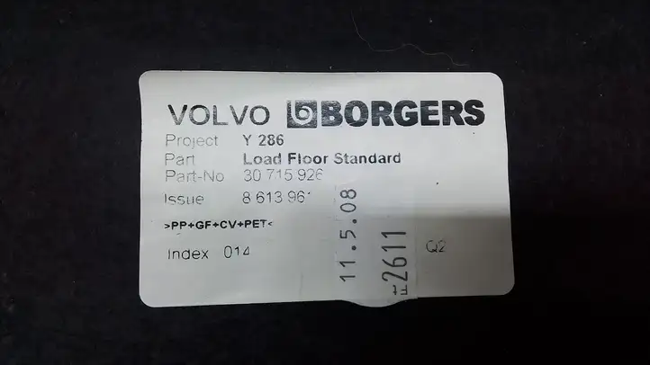 Volvo S80 (2006 - 2009) 30715926 Пол багажника — фото 2