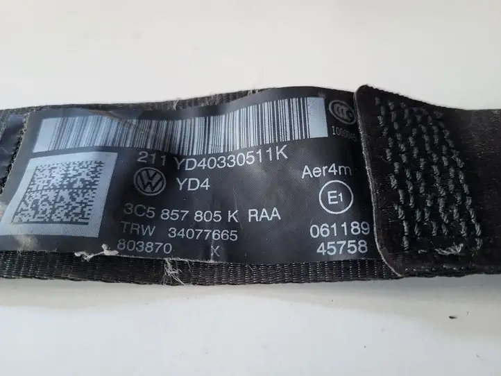 Volkswagen PASSAT B7 (2011 - 2014) Задний ремень безопасности — фото 6