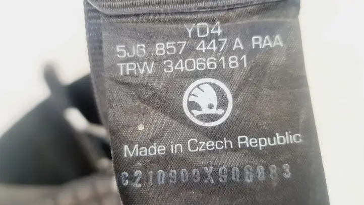 Skoda Fabia Mk2 (5J) (2007 - 2014) 5J6857447A Задний ремень безопасности — фото 3