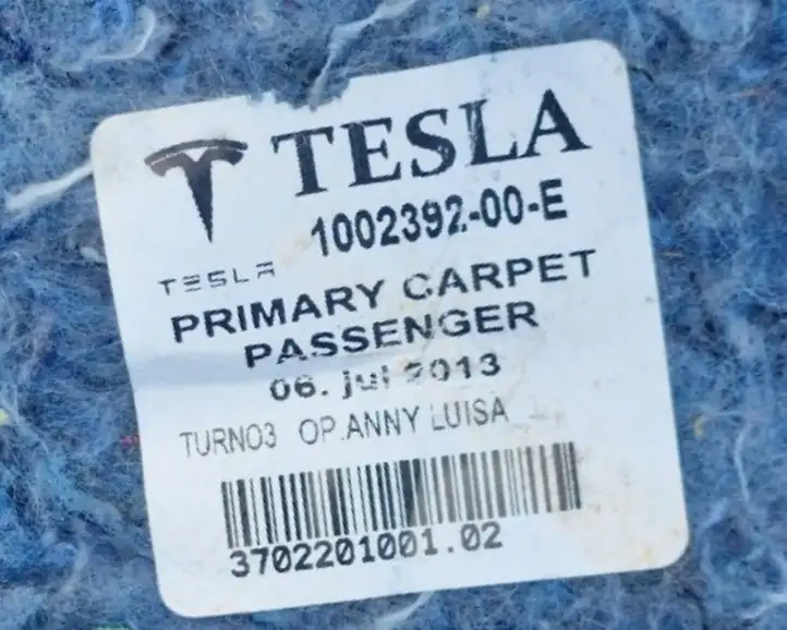 Tesla Model S (2012 - 2016) 100239200E Ковролин салона — фото 9